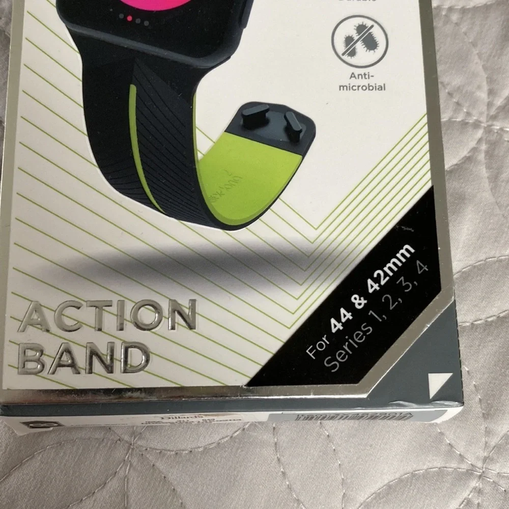 X-Doria Action Band for Apple Watch 42 MM Series 1,2,3 And 4 Black and Green